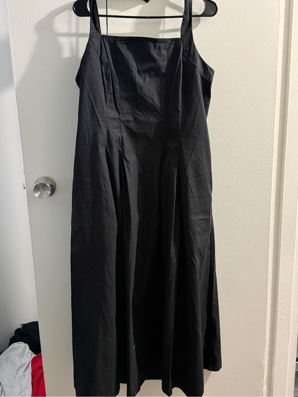 a new day Black Square Neck Midi Dress
